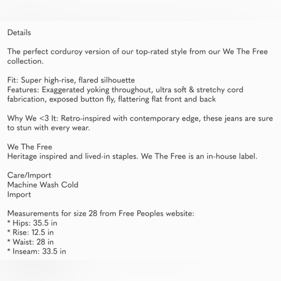 Free People Corduroy Jayde Flare Jeans - Orange - Picture 6 of 6